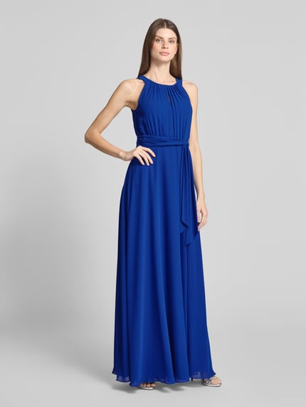 Christian Berg Cocktail Abendkleid mit Schlüsselloch-Ausschnitt Royal 1