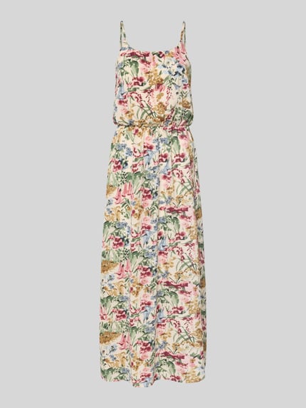Produktfoto, Maxikleid aus Crêpe Modell 'WINNER LIFE' von Only, florales Allover-Muster in bunten Farben, tailliert, elastisches Taillenband