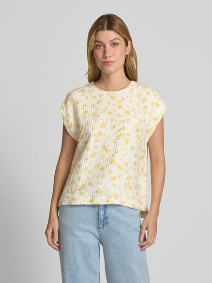 MSCH Copenhagen Regular fit blousetop met structuurmotief, model 'Falisha' Geel - 4