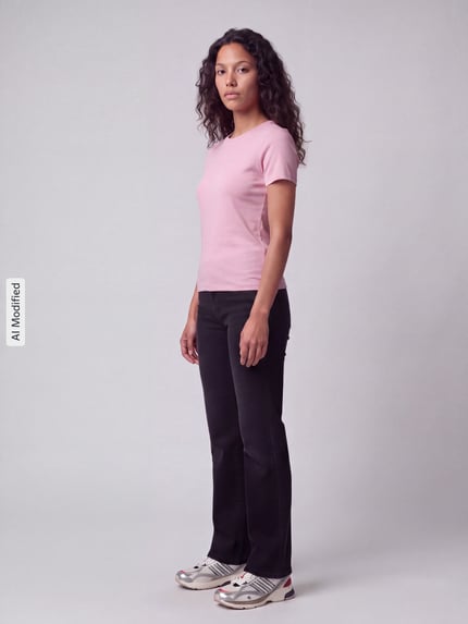 ONLY Slim Fit T-Shirt aus Baumwoll-Mix Modell 'RILEY' Rosa 1