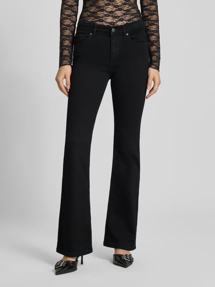 REVIEW Flared Jeans mit mittelhohem Bund Black 4