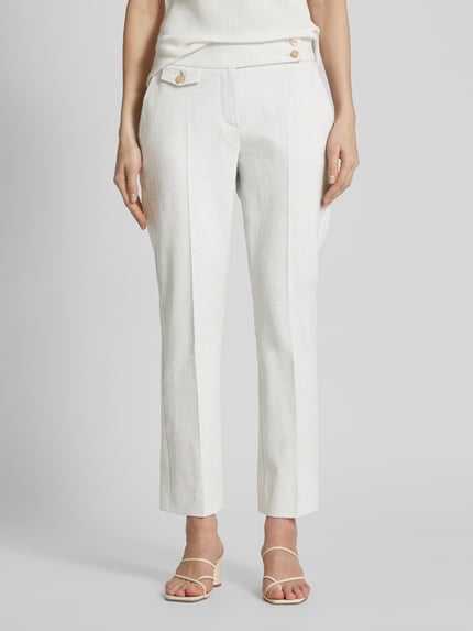 SEDUCTIVE Slim Fit Leinenhose mit Bügelfalten Modell 'INEZ' Hellgrau 4