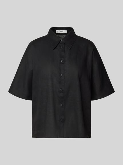 Boxy Fit Bluse aus Leinen-Baumwoll-Mix mit 1/2-Arm Modell 'PAI' Shop The Look MANNEQUINE