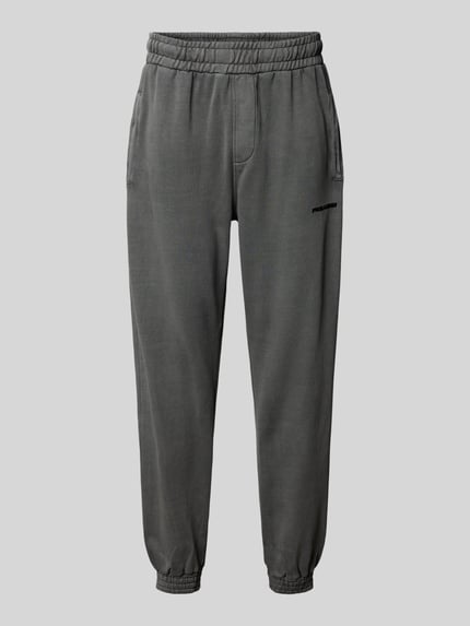 PEGADOR Tapered fit sweatpants met labelstitching Zwart - 2