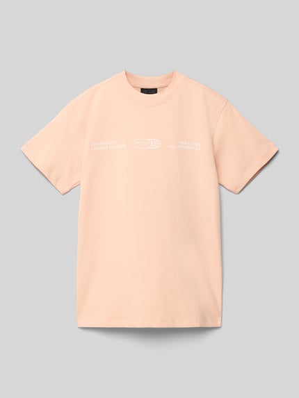 Cars Jeans T-shirt z nadrukowanym motywem model ‘ASTORK’ Morelowy 1