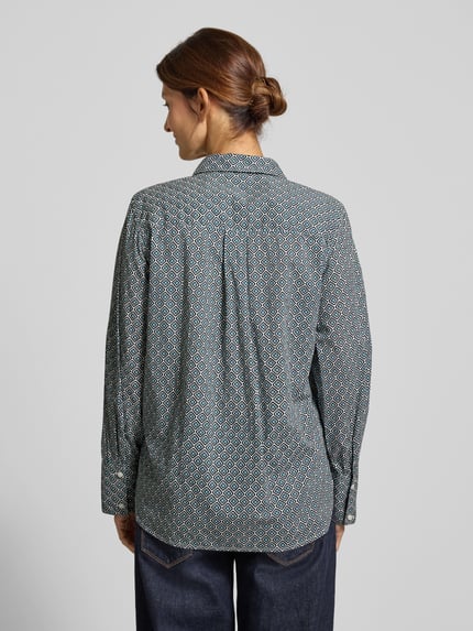 Tom Tailor Regular fit overhemdblouse van katoenmix Petrol - 5