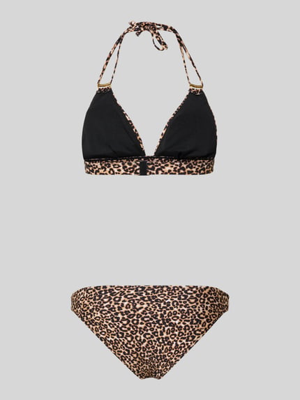 Produktfoto, Triangel-Bikini mit Allover-Animal-Print Modell 'Mayumi' von LASCANA, Elastischer-Material-Mix, Zierbesatz, Damen