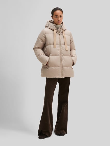 Marc O'Polo Regular Fit Daunenjacke mit Kapuzenkragen Taupe 1