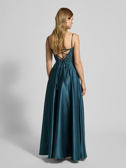 LUXUAR FASHION Abendkleid mit Herz-Ausschnitt Dunkelgruen 5