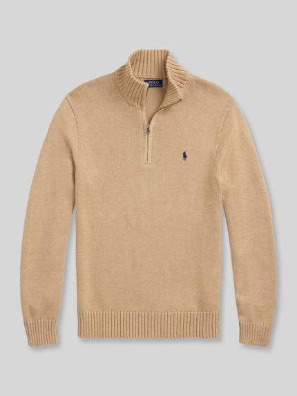 Polo Ralph Lauren Regular Fit Troyer aus reiner Baumwolle Camel 2