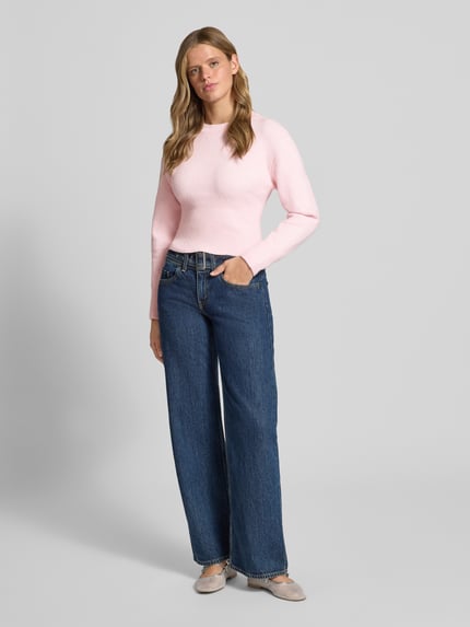 NOISY MAY® Strickpullover mit Rundhalsausschnitt Modell 'SLOAN' Rosa 1