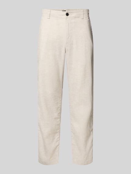 BOSS Orange Regular Fit Leinenhose aus Leinen-Mix Modell 'SANDERSON' Sand 2