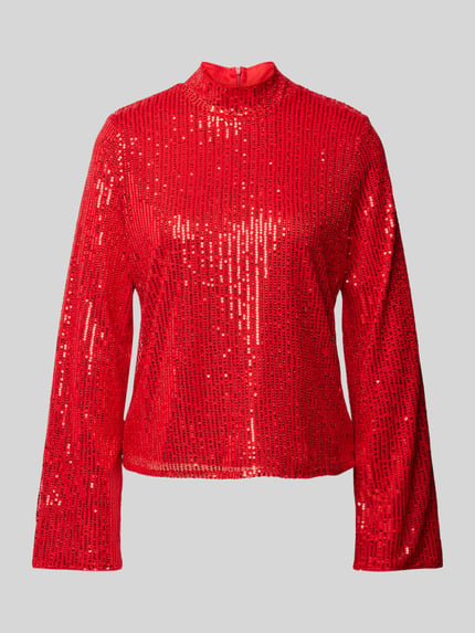 YAS Longsleeve mit Stehkragen Modell 'PALLI' Rot 2