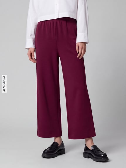 Tom Tailor Loose Fit Sweatpants mit Viskose-Anteil Bordeaux 4