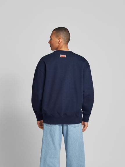 Kenzo Bluza o kroju oversized z haftem Ciemnoniebieski 5