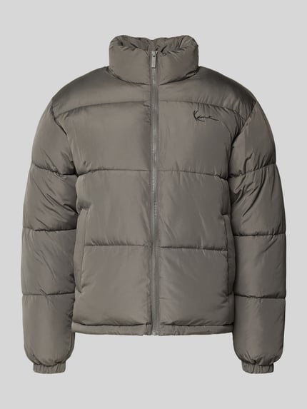 Karl Kani Regular fit gewatteerd jack met logostitching, model 'Signature' Lichtgrijs - 2