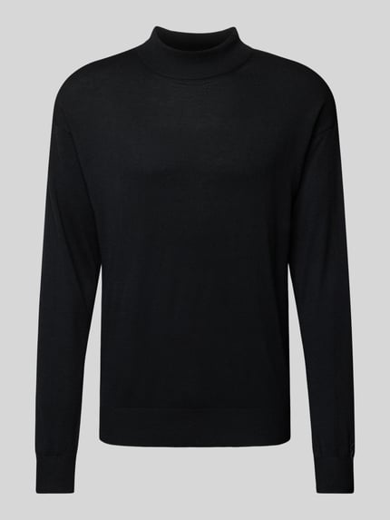 Scotch & Soda Sweter z dzianiny krój regular fit z dodatkiem wełny model „CORE” Czarny 2