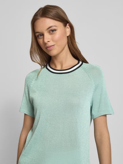 Jake*s Collection Bluzka z dzianiny z efektowną przędzą i raglanowymi rękawami Lazurowy 3