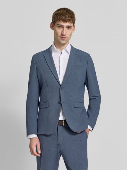Selected Slim fit colbert met paspelzak op de borst Donkerblauw - 4