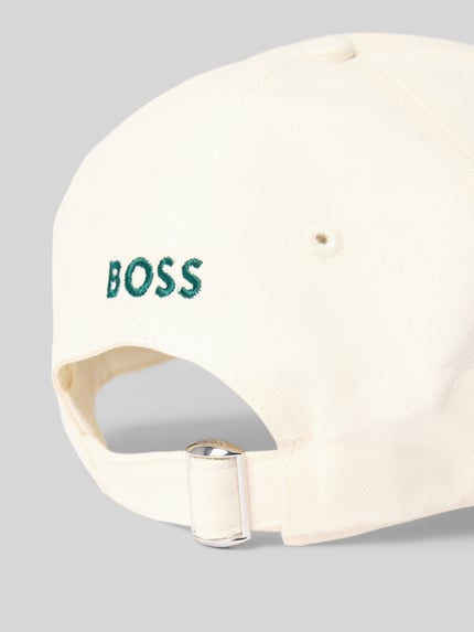 Produktfoto, Basecap aus reiner Baumwolle Modell 'LILYAN' von BOSS Orange, kremowy kolor, haftowane logo, regulowany pasek, tkanina bawełniana