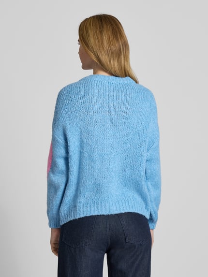 ZABAIONE Gebreide pullover met ronde hals, model 'Bo44nita' Bleu - 5