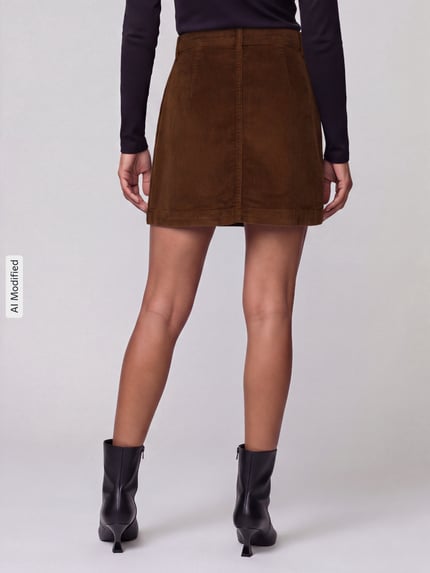 ONLY Nauwsluitende minirok van katoenmix model 'AMAZING' Camel gemêleerd - 5