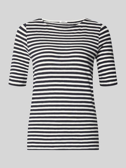 s.Oliver RED LABEL relaxed fit T-shirt van puur katoen Marineblauw - 2