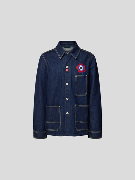 Kenzo Kurtka jeansowa z wyhaftowanym logo Ciemnoniebieski 2