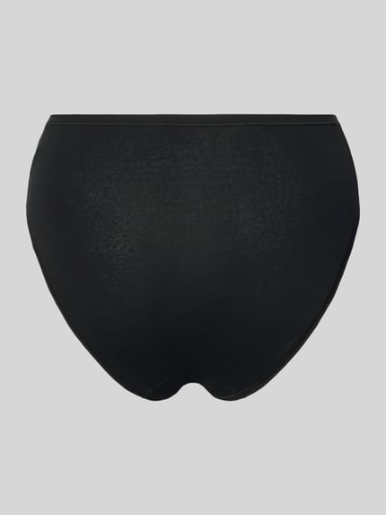 Produktfoto, Slip im 3er-Pack von Schiesser, czarny kolor, mieszanka bawełny i elastanu, dopasowany krój, elastyczny pas, gładka tekstura