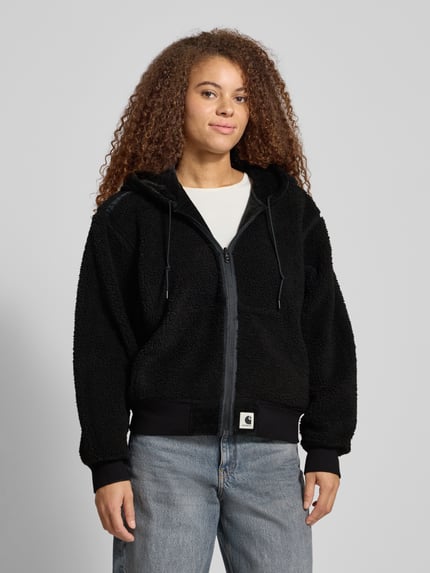 Carhartt Work In Progress Teddyjacke mit Reißverschluss und Känguru-Tasche Black 6
