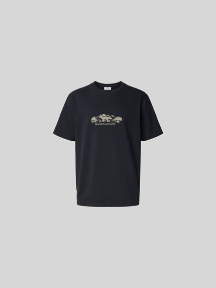 MAISON KITSUNÉ T-Shirt mit geripptem Rundhalsausschnitt Black 2