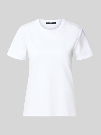 Produktfoto, T-Shirt mit Rundhalsausschnitt Modell 'Keiki' od someday., biała bawełna, krój regular fit, długość tyłu w rozmiarze 36: 61 cm