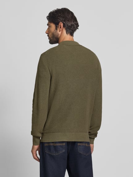 MCNEAL Gebreide pullover met reverskraag Olijfgroen gemêleerd - 5
