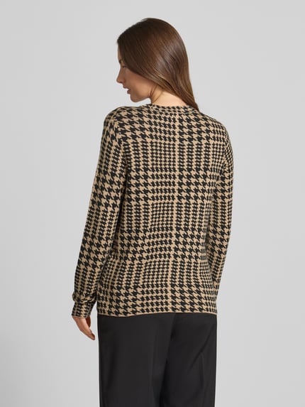 Christian Berg Woman Selection Gebreide pullover met ronde hals Zand - 5