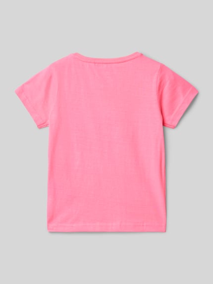 Blue Seven T-shirt z nadrukowanym motywem Neonowy różowy 3