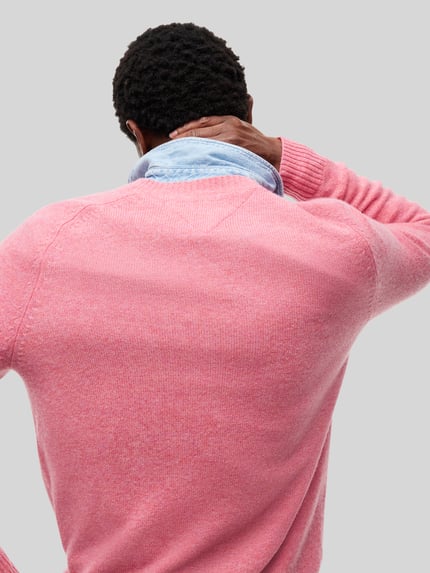 Tommy Hilfiger Regular Fit Pullover aus Lammwoll-Mix Pink Melange 3