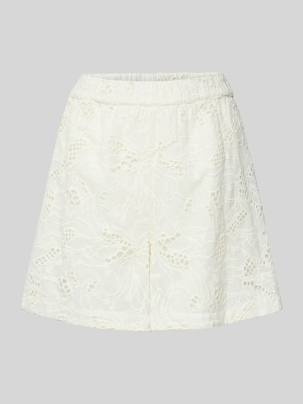 YAS High Waist Shorts mit Lochstickerei Modell 'SAGGA' Weiss 2