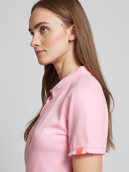 Frieda & Freddies Poloshirt mit Motiv-Print Rosa 3