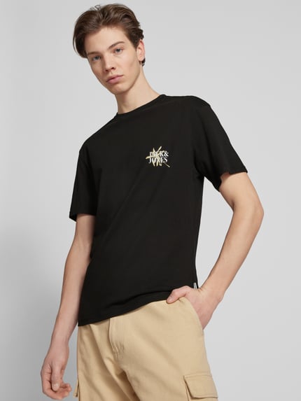 JACK & JONES T-Shirt mit Motiv-Print Modell 'LAFAYETTE' Black 3