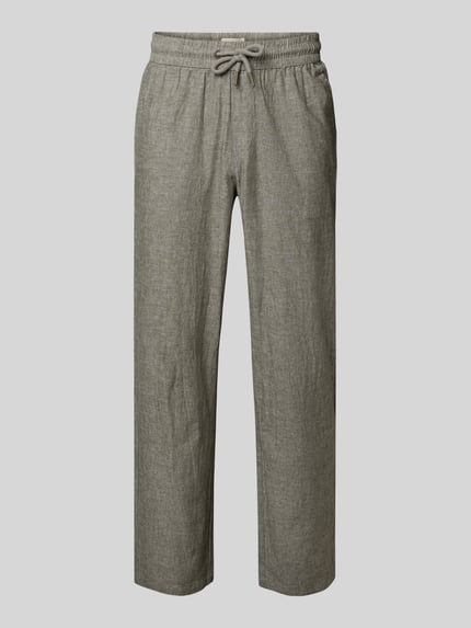 Hose aus Baumwoll-Leinen-Mix mit elastischem Bund Shop The Look MANNEQUINE