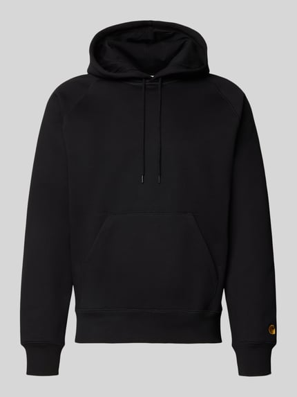 Hoodie mit Känguru-Tasche und Label-Stitching Shop The Look MANNEQUINE