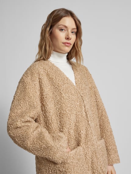 Milano Italy Mantel aus Teddyfell mit Eingrifftaschen Camel 3