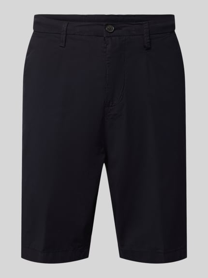 Produktfoto, Hose mit Gesäßtaschen von MARKUP aus Reine Baumwolle in Dunkelblau, Regular-Fit, Knopf-Reißverschluss, Bundweite 48 cm, Innenbeinlänge 72 cm, für Herren.