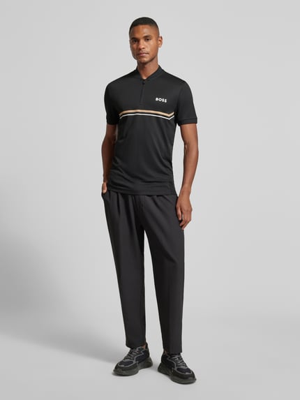 BOSS Green Slim Fit Poloshirt mit Logo-Print Modell 'TOC SPIN BODYMAPP 1027' Black 1