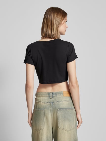 NOISY MAY® Cropped T-Shirt mit Cut Out Modell 'STINE' Black 5