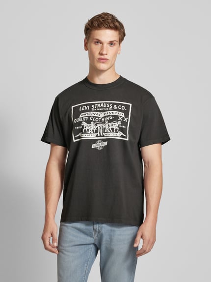Levi's® T-shirt o kroju vintage fit z nadrukiem z logo Czarny 4