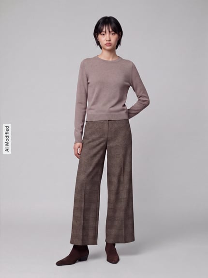 s.Oliver RED LABEL Slim Fit Pullover aus Viskose-Mix Taupe Melange 1