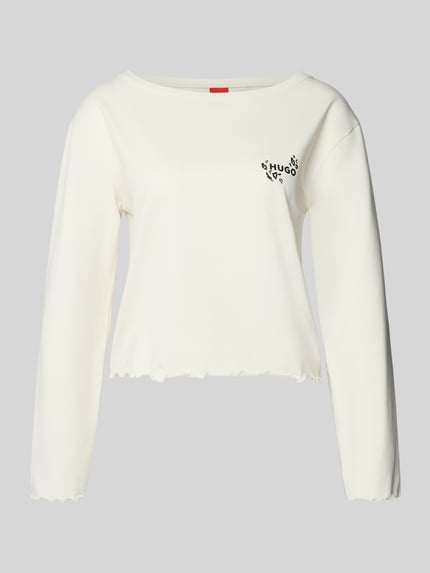 HUGO regular fit shirt met lange mouwen met katoenanteil Offwhite - 1