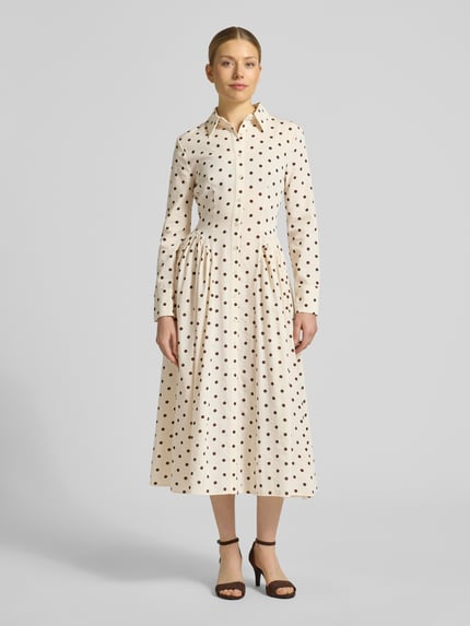 Little Mistress Overhemdjurk in all-over look met knoopsluiting Offwhite - 4