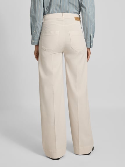 Raffaello Rossi Wide leg broek van viscosemix, model 'MIRU' Zand - 5
